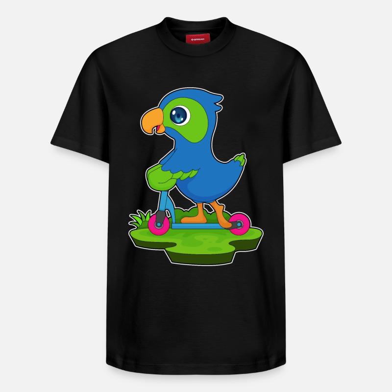 Rouleau de perroquet - T-shirt unisexe décontracté en coton Supima – de SPREAD - noir