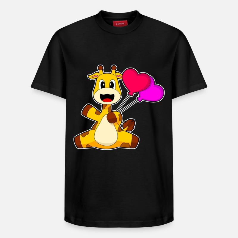 Giraffe Herz Luftballon - Relaxed Unisex Supima Cotton T-Shirt – von SPREAD - Schwarz