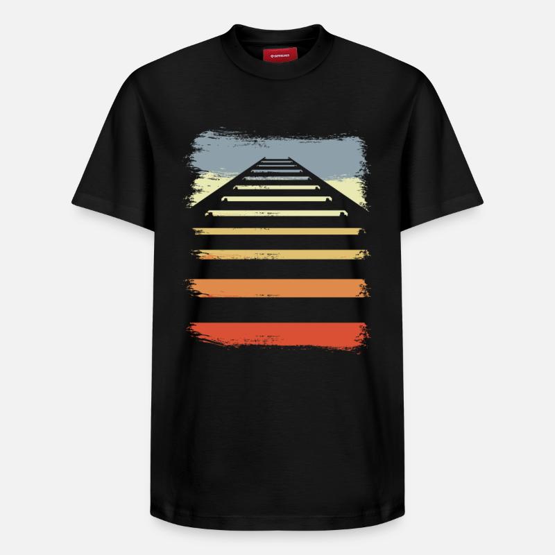 Voies ferrées - T-shirt unisexe décontracté en coton Supima – de SPREAD - noir
