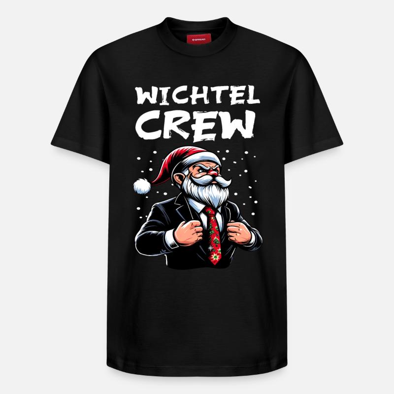 Gnome Crew Noël Gnome - T-shirt unisexe décontracté en coton Supima – de SPREAD - noir