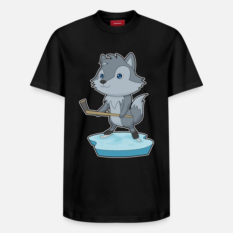 Wolf Eishockey Eishockeyschläger - Relaxed Unisex Supima Cotton T-Shirt – von SPREAD - Schwarz
