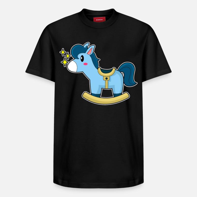 Cheval à bascule - T-shirt unisexe décontracté en coton Supima – de SPREAD - noir