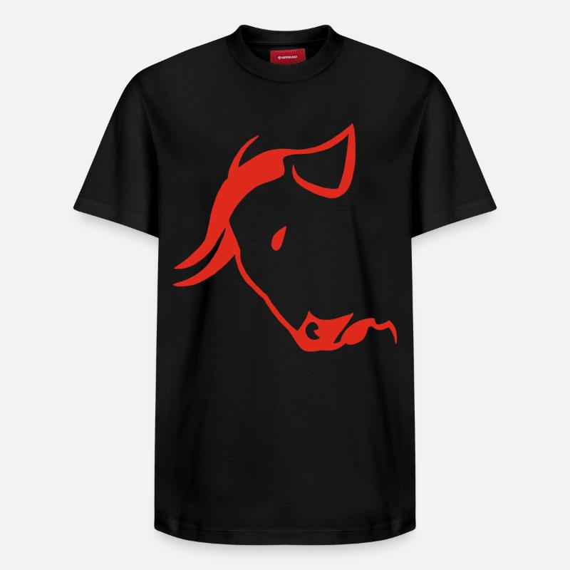 Tête de taureau rouge - T-shirt unisexe décontracté en coton Supima – de SPREAD - noir
