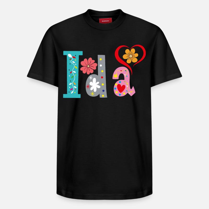 Nom personnalisé d’Ida - T-shirt unisexe décontracté en coton Supima – de SPREAD - noir