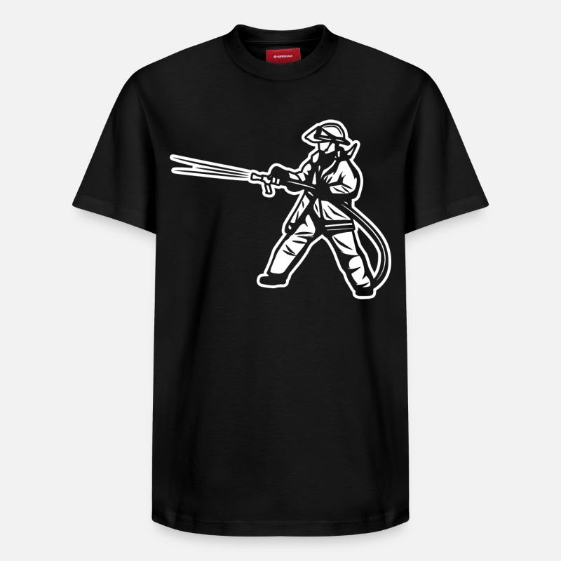 Pompier - T-shirt unisexe décontracté en coton Supima – de SPREAD - noir