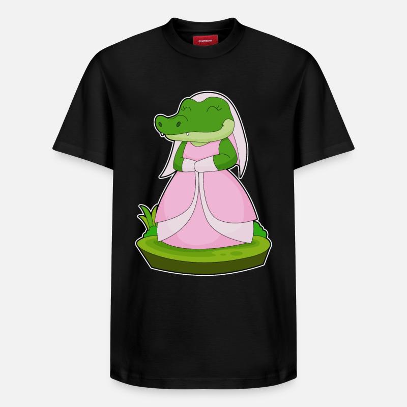 Crocodile voile de mariée mariage - T-shirt unisexe décontracté en coton Supima – de SPREAD - noir