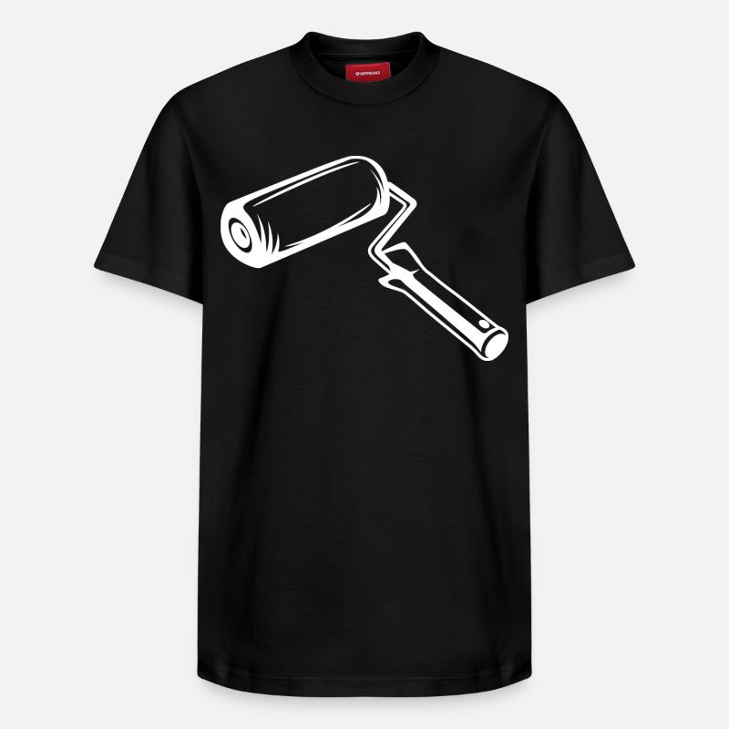 Dessin au rouleau de peinture - T-shirt unisexe décontracté en coton Supima – de SPREAD - noir