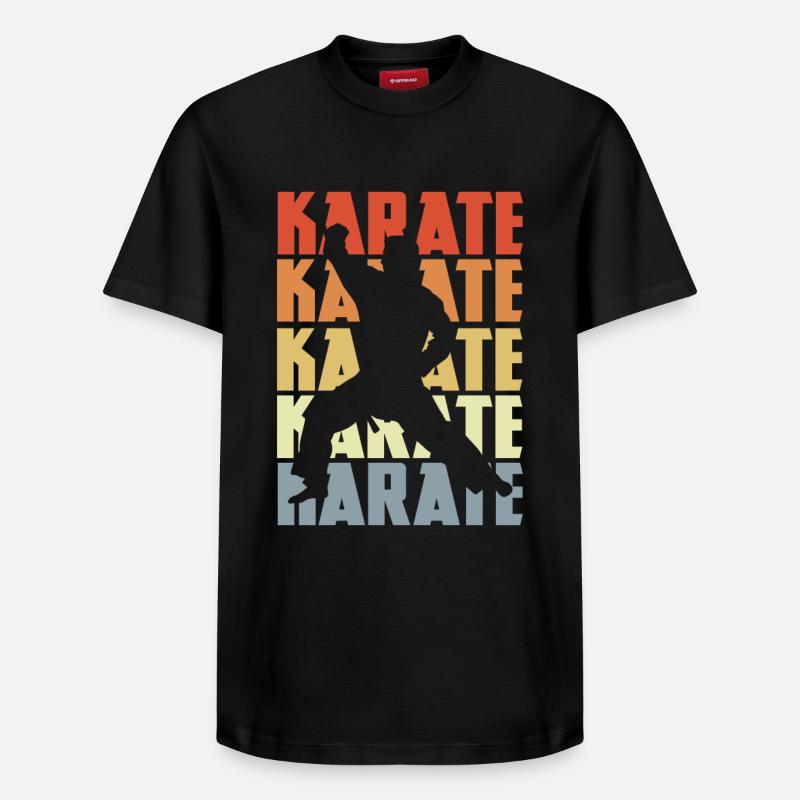 Karaté rétro - T-shirt unisexe décontracté en coton Supima – de SPREAD - noir
