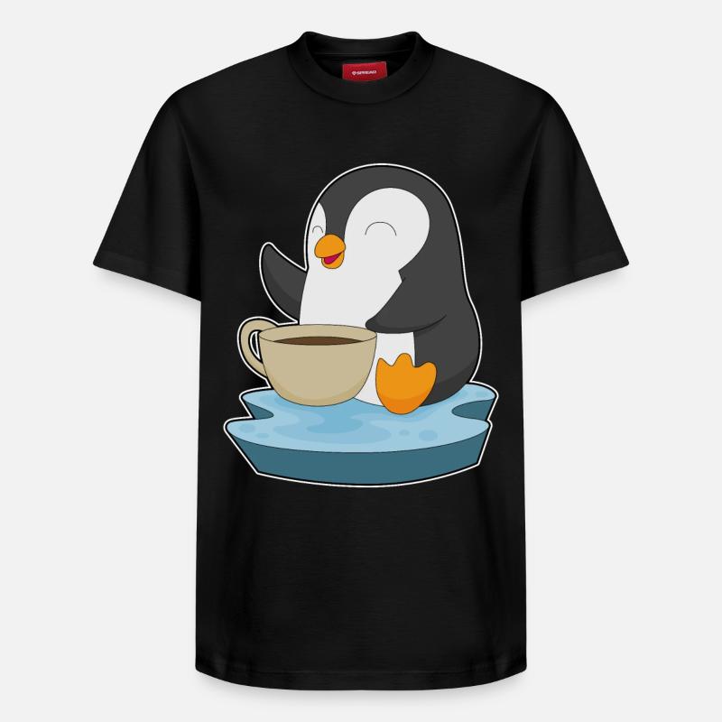 Tasse à café pingouin - T-shirt unisexe décontracté en coton Supima – de SPREAD - noir