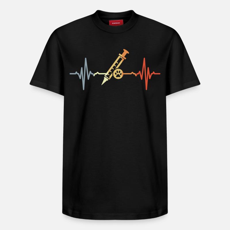 Veterinary Syringe ECG - Relaxed Unisex Supima Cotton T-Shirt – by SPREAD - black