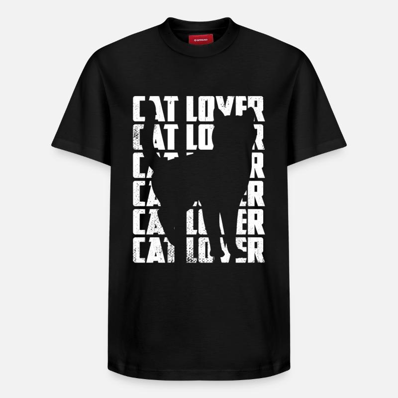 Amoureux des chats - T-shirt unisexe décontracté en coton Supima – de SPREAD - noir