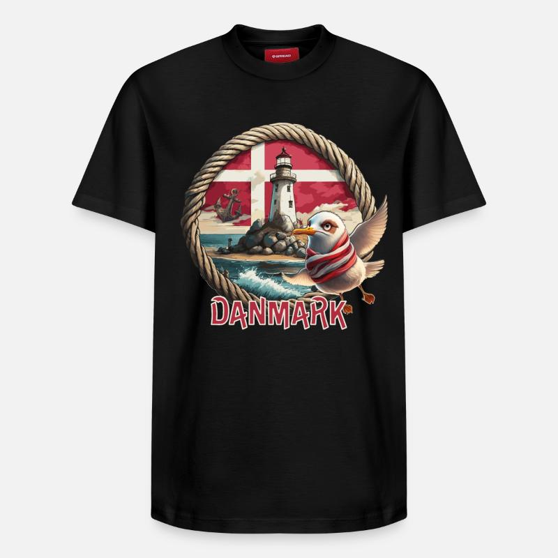 Danmark - Dänemark - Denmark - Relaxed Unisex Supima Cotton T-Shirt – von SPREAD - Schwarz