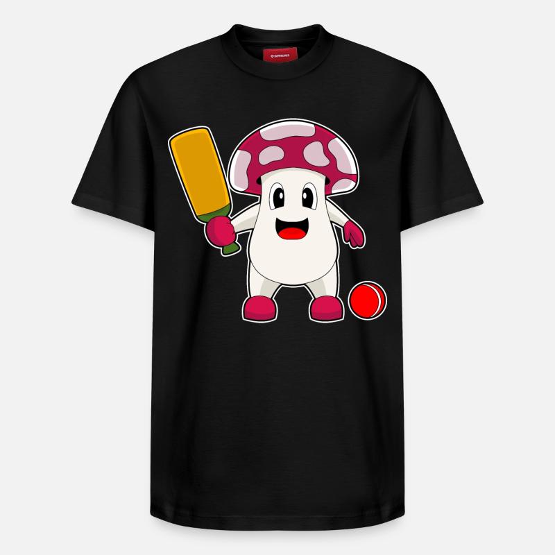 Champignon Cricket Cricket Bat - T-shirt unisexe décontracté en coton Supima – de SPREAD - noir