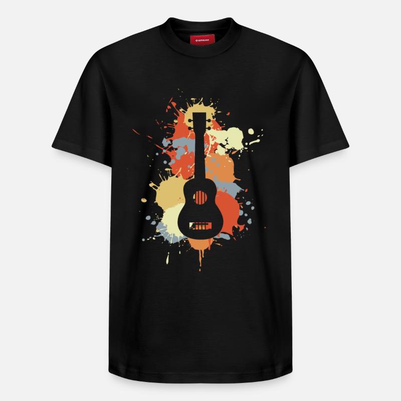 Ukulélé Musique Rétro - T-shirt unisexe décontracté en coton Supima – de SPREAD - noir
