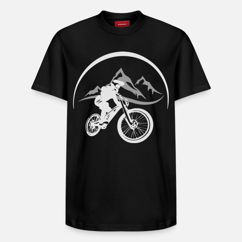 Mountainbiker - Relaxed Unisex Supima Cotton T-Shirt – von SPREAD - Schwarz
