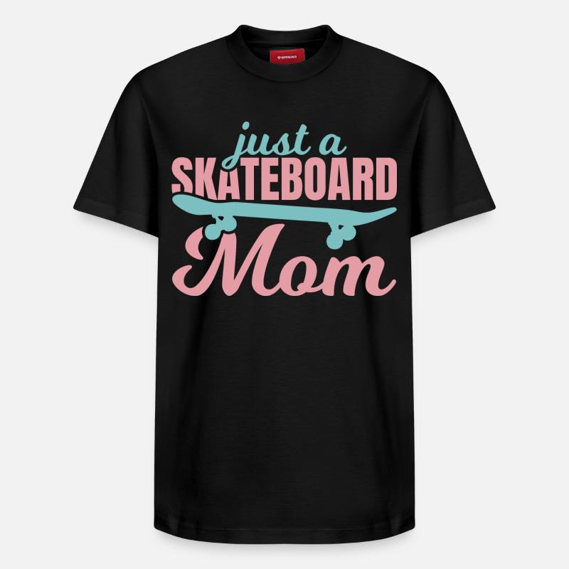 Skateboard Mutter - Relaxed Unisex Supima Cotton T-Shirt – von SPREAD - Schwarz