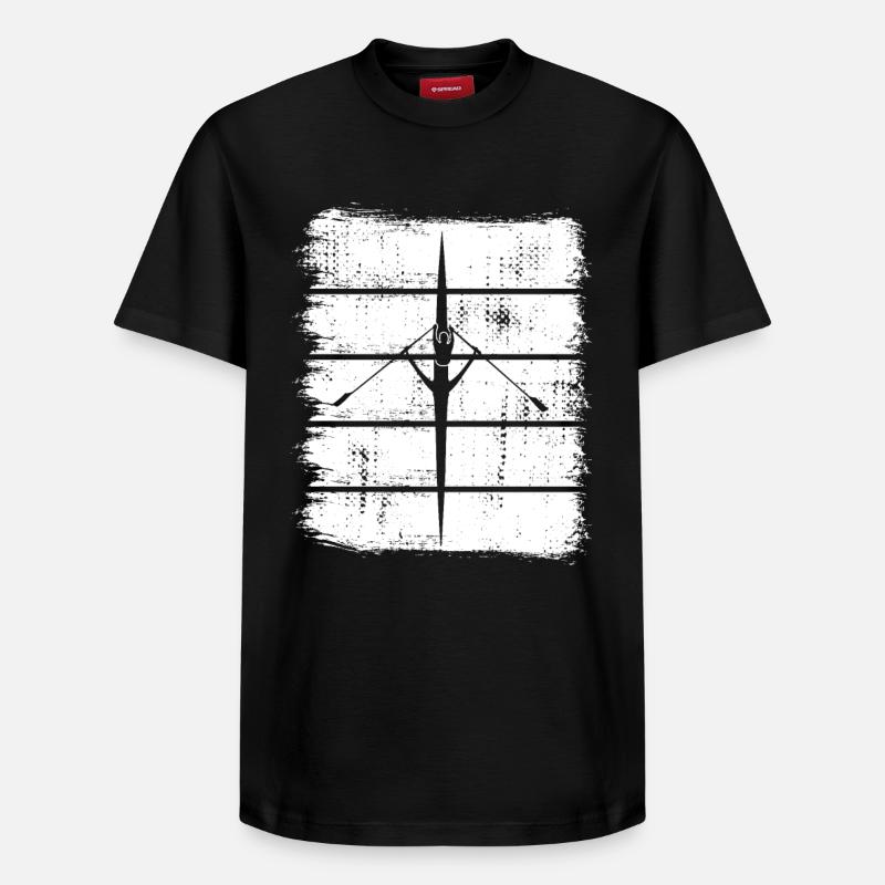 Croquis de bateau à rames - T-shirt unisexe décontracté en coton Supima – de SPREAD - noir