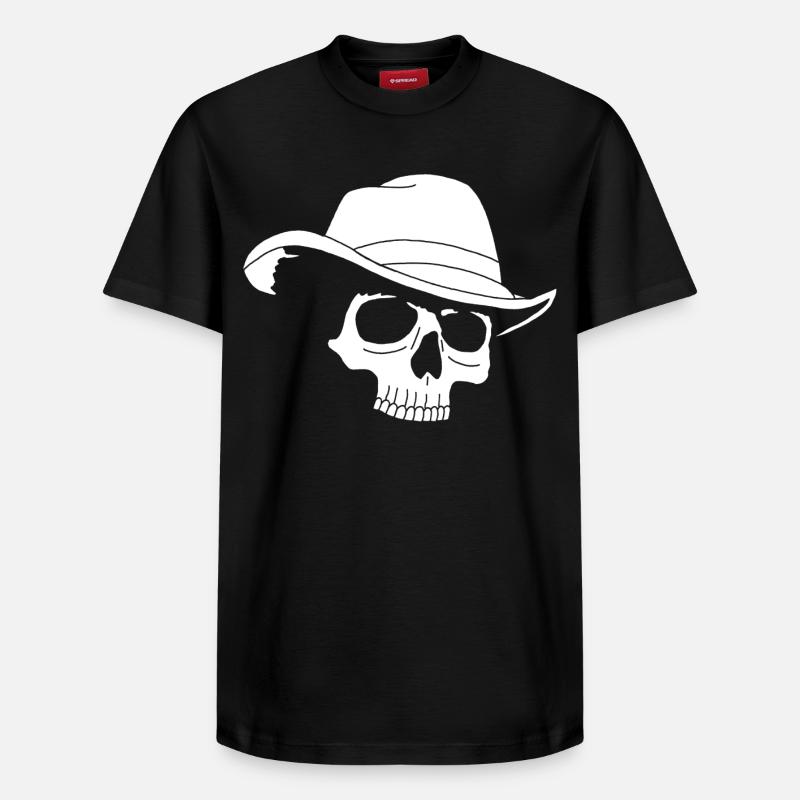 Crâne de cowboy - T-shirt unisexe décontracté en coton Supima – de SPREAD - noir