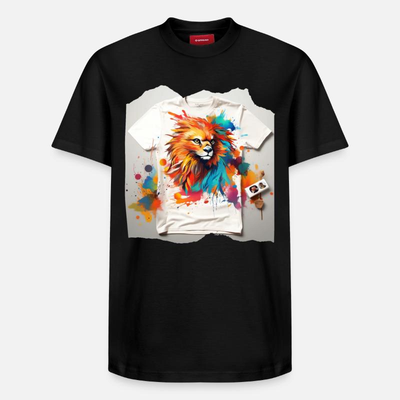 Bemalter Löwe - Relaxed Unisex Supima Cotton T-Shirt – von SPREAD - Schwarz