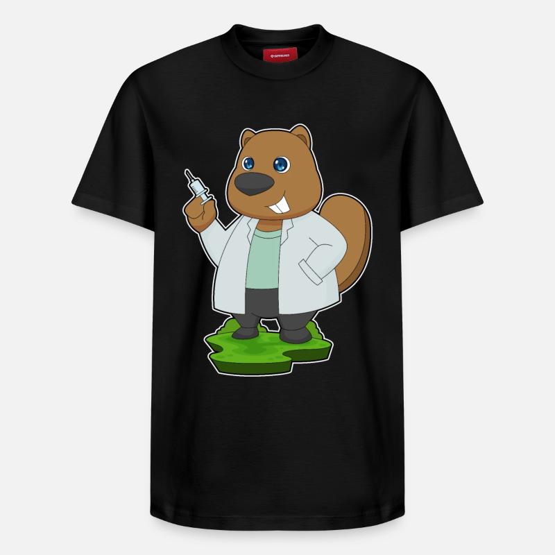 Seringue Beaver Doctor - T-shirt unisexe décontracté en coton Supima – de SPREAD - noir