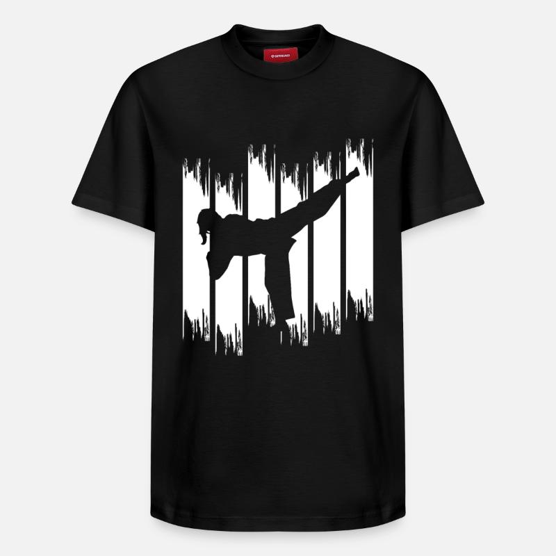 Karate Mädchen - Relaxed Unisex Supima Cotton T-Shirt – von SPREAD - Schwarz