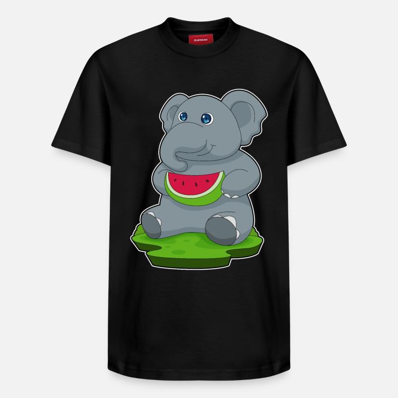 Pastèque éléphant - T-shirt unisexe décontracté en coton Supima – de SPREAD - noir