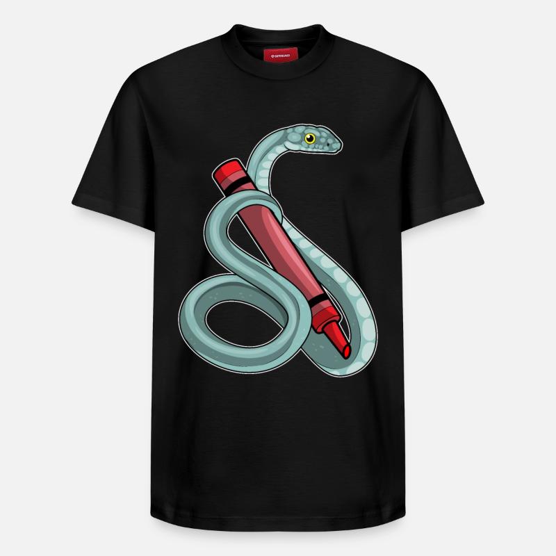 École de crayon Snake Student - T-shirt unisexe décontracté en coton Supima – de SPREAD - noir