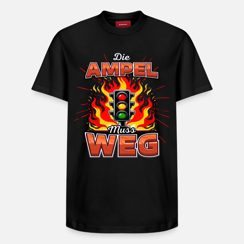 Ampel muss weg - Relaxed Unisex Supima Cotton T-Shirt – von SPREAD - Schwarz