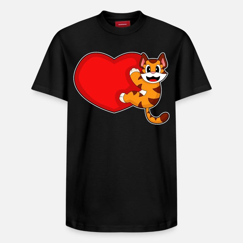 Tiger Herz - Relaxed Unisex Supima Cotton T-Shirt – von SPREAD - Schwarz