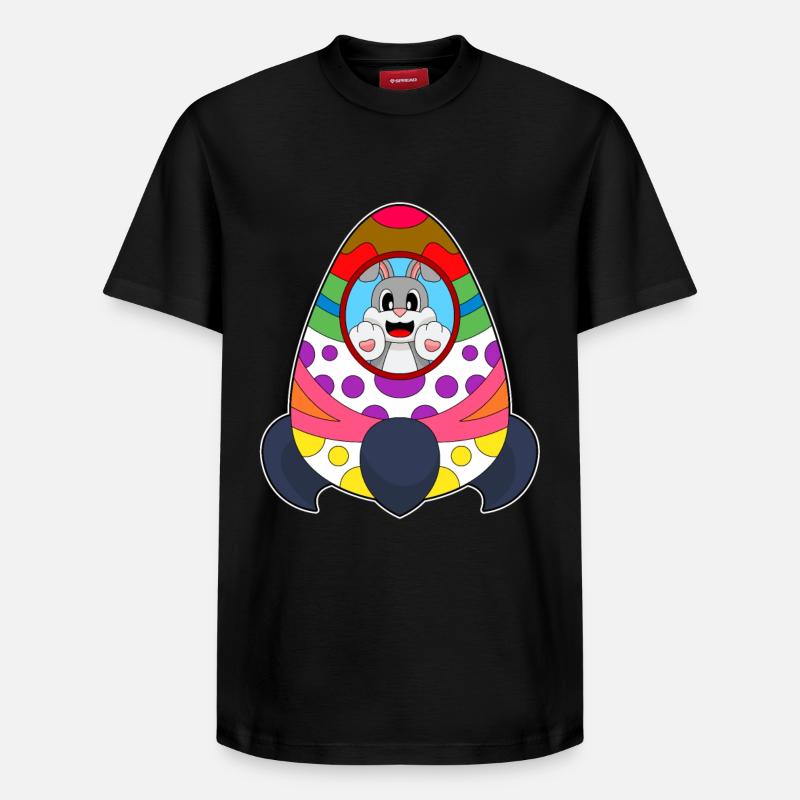 Rabbit Easter Rocket - T-shirt unisexe décontracté en coton Supima – de SPREAD - noir