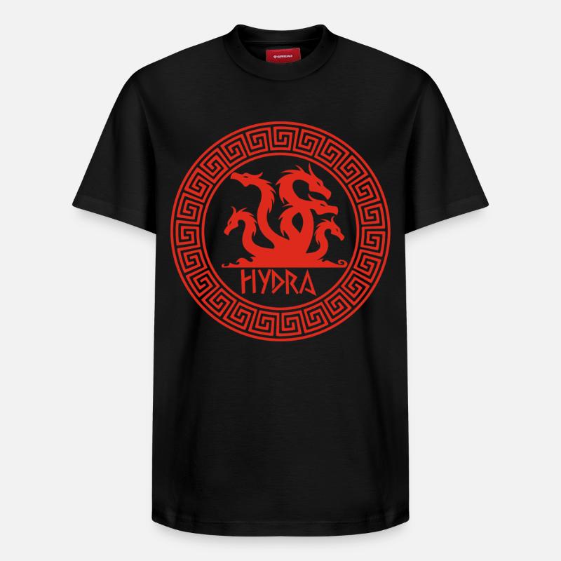 Rotes Hydra-Symbol - Relaxed Unisex Supima Cotton T-Shirt – von SPREAD - Schwarz