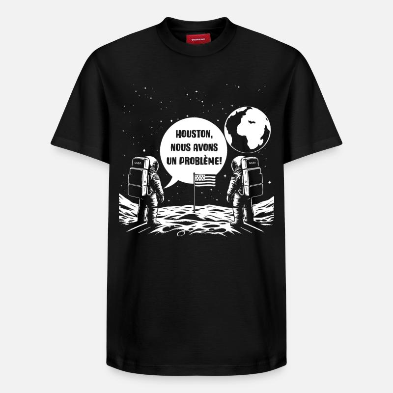 Houston, Nous avons un problème! - T-shirt unisexe décontracté en coton Supima – de SPREAD - noir