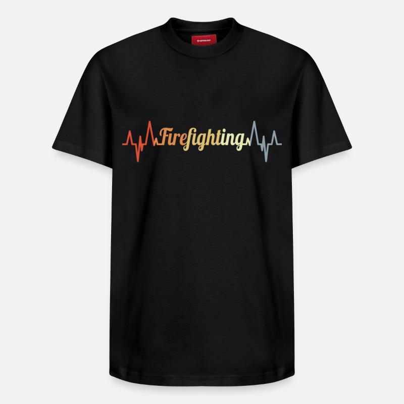 Battement de cœur des pompiers - T-shirt unisexe décontracté en coton Supima – de SPREAD - noir