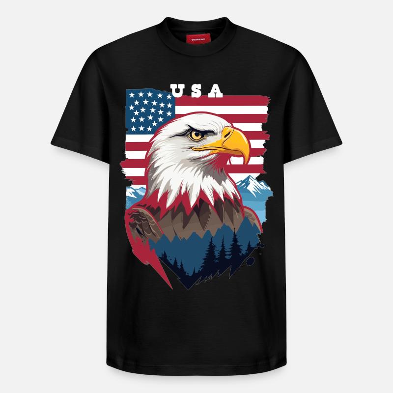 Pygargue à tête blanche - T-shirt unisexe décontracté en coton Supima – de SPREAD - noir