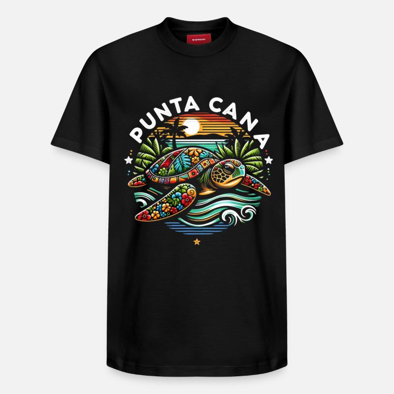 Punta Cana Turtle - Relaxed Unisex Supima Cotton T-Shirt – von SPREAD - Schwarz