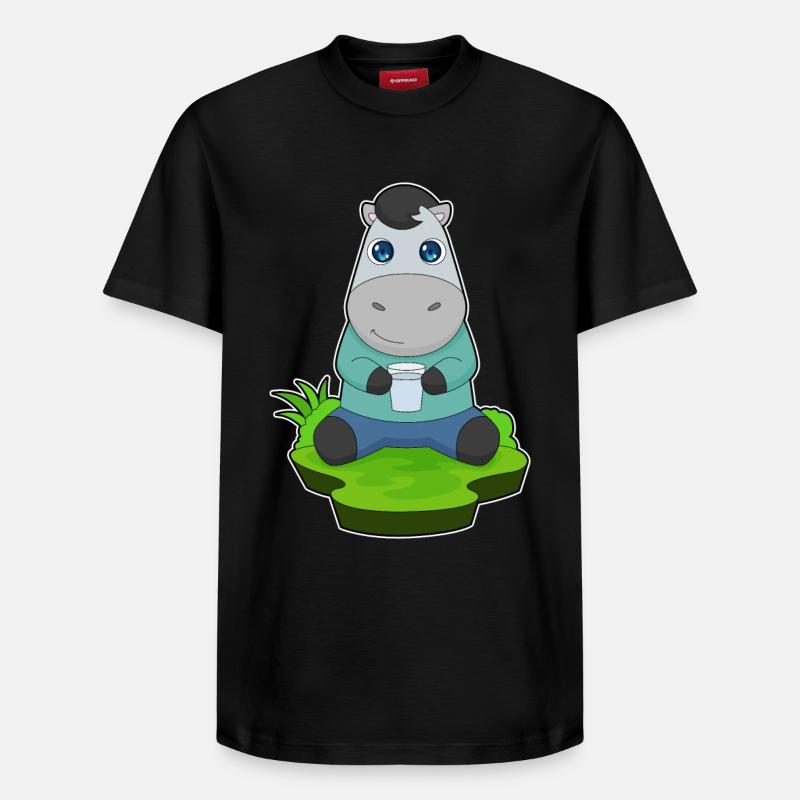 Tasse d’eau de cheval - T-shirt unisexe décontracté en coton Supima – de SPREAD - noir