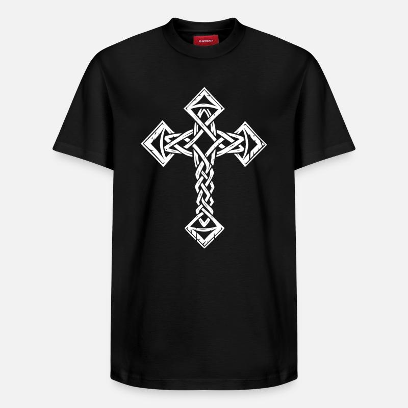 Croix Celtique - T-shirt unisexe décontracté en coton Supima – de SPREAD - noir