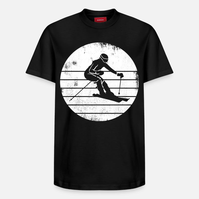 Skifahrerin - Relaxed Unisex Supima Cotton T-Shirt – von SPREAD - Schwarz