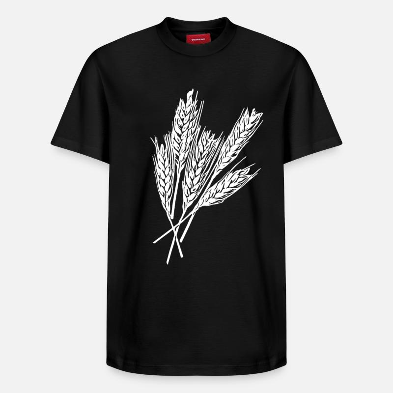 5 épis de blé - T-shirt unisexe décontracté en coton Supima – de SPREAD - noir