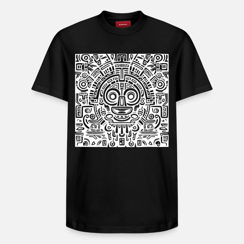 Inka, Azteken, Maya Muster, Artwork - Relaxed Unisex Supima Cotton T-Shirt – von SPREAD - Schwarz