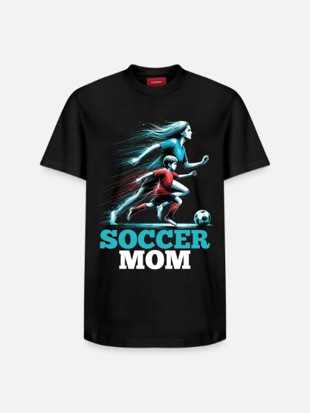 Soccer Mom Soccer Gift - Relaxed Unisex Supima Cotton T-Shirt – by SPREAD - black