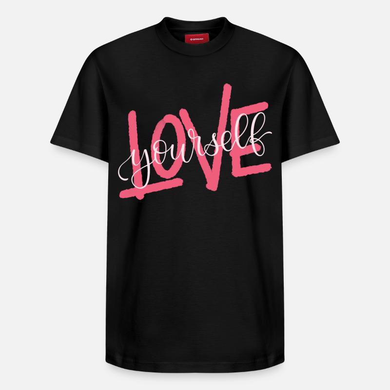Aime toi toi-même - T-shirt unisexe décontracté en coton Supima – de SPREAD - noir