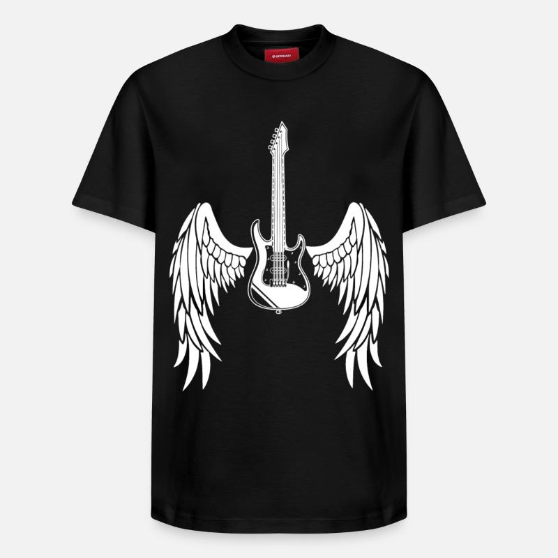 Guitare ailée - T-shirt unisexe décontracté en coton Supima – de SPREAD - noir