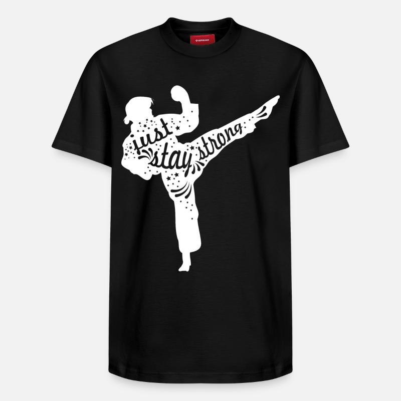 Karate Mädchen - Relaxed Unisex Supima Cotton T-Shirt – von SPREAD - Schwarz