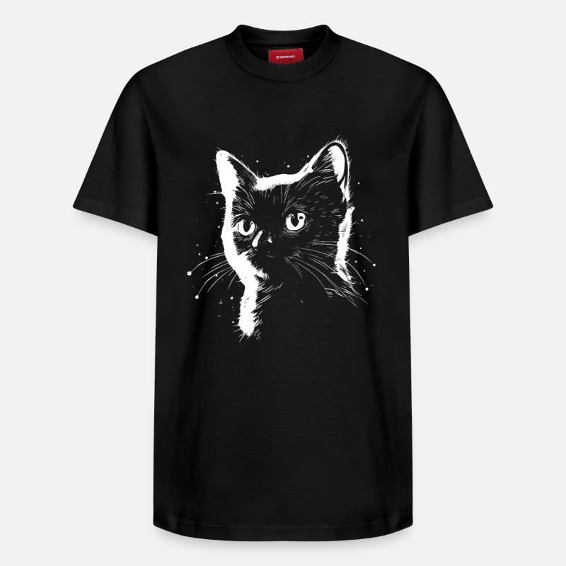 Dessin de chat - T-shirt unisexe décontracté en coton Supima – de SPREAD - noir