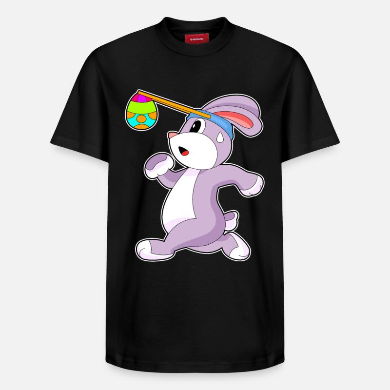 Bunny Easter Jogging - Relaxed Unisex Supima Cotton T-Shirt – by SPREAD - black