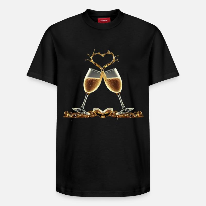 Zwei Gläser bilden ein Herz / Geschenkidee - Relaxed Unisex Supima Cotton T-Shirt – von SPREAD - Schwarz