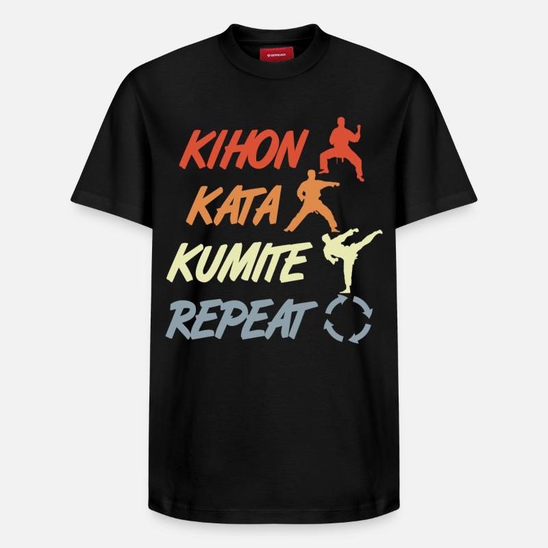 Piliers du karaté - T-shirt unisexe décontracté en coton Supima – de SPREAD - noir