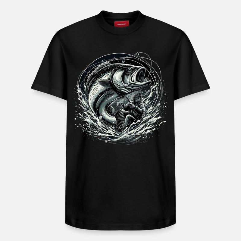 Pêcheur pêcheur dynamique cadeau - T-shirt unisexe décontracté en coton Supima – de SPREAD - noir