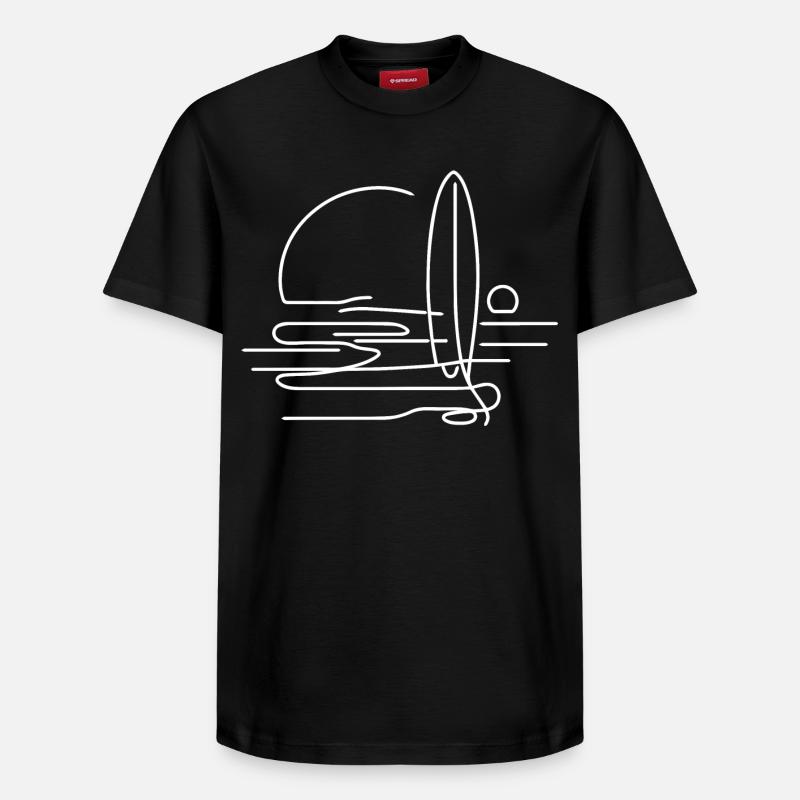 Surfing - Relaxed Unisex Supima Cotton T-Shirt – von SPREAD - Schwarz